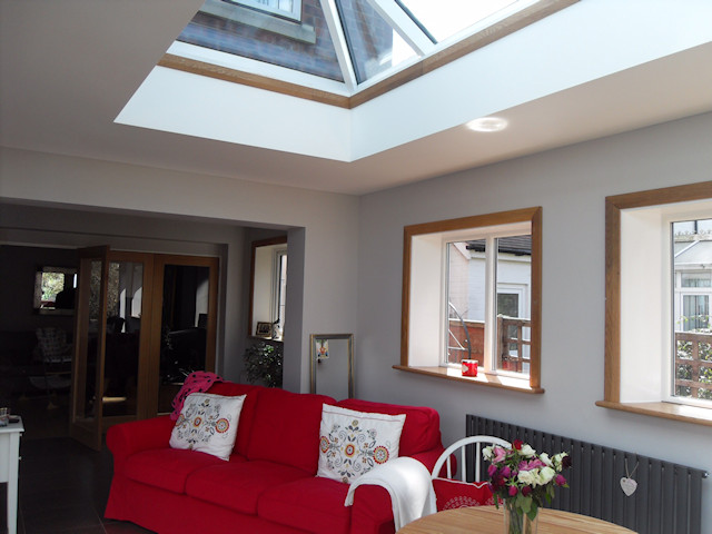 Offerton Sun Room after plasterboarding and skim